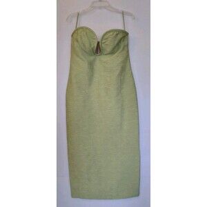 Alexis Sage Romani Strapless Midi Evening/Wedding Guest Dress w/Side Slits Sz L